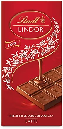Lindt Lindor Tavoletta di Cioccolato Al Latte con Ripieno, Confezione da 100g