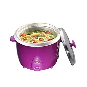 Maple Fiesta Metal 600 Watts 1.8 L DLX Electric Rice Cookers, White