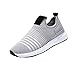 Produktbild Mode Mesh Sneaker Herren, DoraMe Männer Frühling Beiläufige Reiseschuhe Atmungsaktive Wohnungen Sportschuhe Streifen Slip-On Schuhe (EU:39/CN:40, Grau)