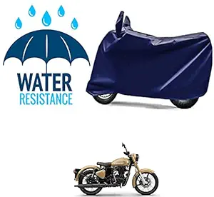 RONISH Water Proof Navy Blue Two Wheeler Cover for Royal Enfield Classic 350 Signals