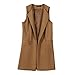 Produktbild Weste Damen, SUnday Solides Ärmelloses Weste Gilet Jacke Mantel Parka Outwear Cardigan Neues Design Outdoor Jacke 2018 Frühling (Bitte wählen Sie eine größere Größe als üblich) (Braun, S)