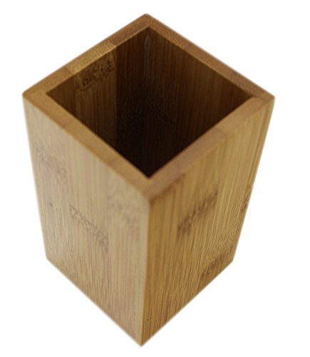 Zahnputzbecher Set eckig aus Bambus Holz braun – 2er Set für Paare im schönen Design - 8