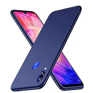 CEDO Redmi Note 7 Back Cover | Matte Soft Silicon Flexible | Camera Bump Protection | All Side Shock Proof Rubberised Back Case Cover for Xiaomi Redmi Note 7 (Blue)