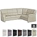 Produktbild Cavadore Ecksofa Klariza mit Ottomane rechts / Großes L-Form Sofa in Lederoptik und modernem Design / 264 x 102 x 214 / Federkern / Kunstleder creme