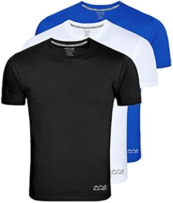 AWG Men's Dryfit Polyester Round Neck Half Sleeve T-shirts - Pack of 3