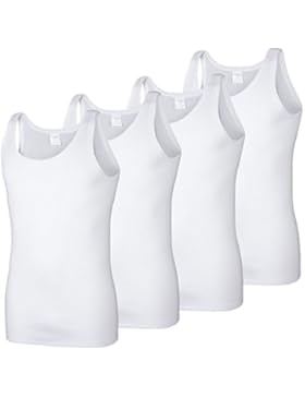 Schiesser® 4er - Pack Herren Unterhemden, Achselhemden, Tank Top, Weiß, Gr. 5, 6, 7, 8, 9, Neu