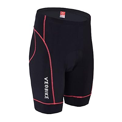 Libertepe Unisexe Cyclisme Pantalon Sous-Vêtement Compression Collants Legging Rembourré Pour Bike VTT Sport Cycling (L, Rouge)