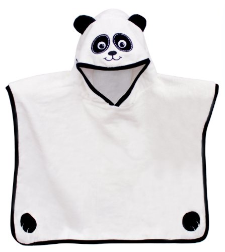 Large Panda Velour Poncho-White, 50.8 X 63.5 cm
