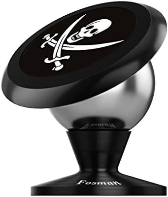 Fosman Universal 360 Rotatable Magnetic Car Mount For iPhone Samsung Sat Nav (42mm Pirate Black)