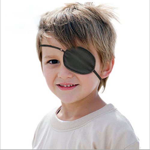 Kinder / Erwachsener Augenklappe Augenklappen Augenmaske aus Seide – Schwarz Kinder - 5