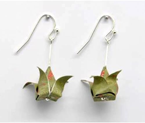 Origami Paper Lotus Earrings Khaki – The Pot