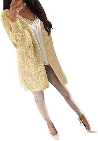 Coats Ladies Jacket Outwear Winter Coat Fashion Women Casual Long Sleeve Pockets Pullovers Cardigan Cardigan Parka Casual Loose Coat (Color : Khaki, Size : EU-38/CN-M)