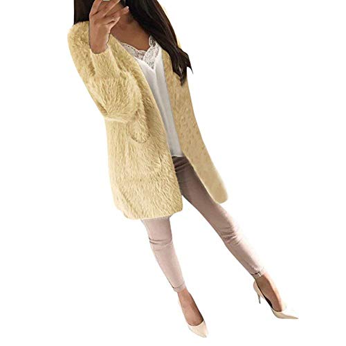 Coats Ladies Jacket Outwear Winter Coat Fashion Women Casual Long Sleeve Pockets Pullovers Cardigan Cardigan Parka Casual Loose Coat (Color : Khaki, Size : EU-38/CN-M)