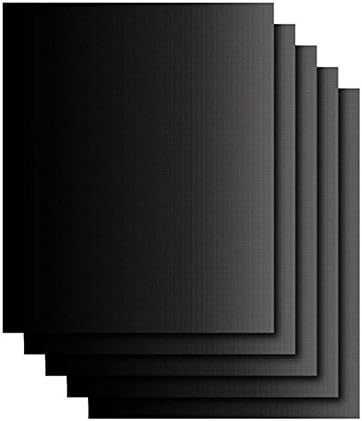 Dacu Grill Mat Set of 5 Non Stick BBQ Grill Baking Mats - FDA-Approved PFOA Free Reusable Clean Easy (Black)