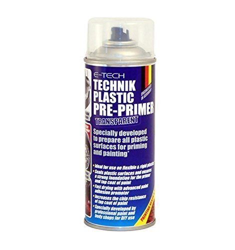 2 x E-Tech Transparent Spray Paint Plastic Flexi Primer 400millilitre Cans