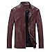 Produktbild Oasics Herrenjacke Mantel Mode Retro Radfahren Motorrad Leder Zip Jacke Jacke S-17XL
