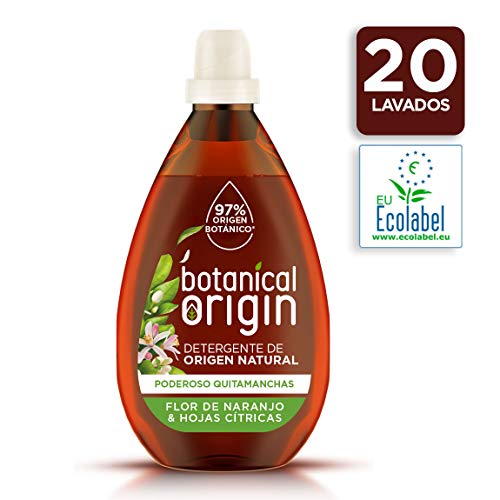 Botanical Origin Detergente Ecológico Líquido para la Ropa, Fragancia Flor de Naranjo & Hojas Cítricas- 20 Lavados