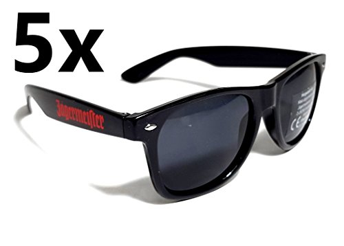 Preisvergleich Produktbild Jägermeister Sonnenbrille Wayfarer Nerd Brille UV 400 Schutz - 5er Set