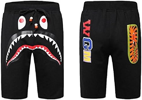 Men's Camouflage Shark Mouth Printed Shorts Beach Cotton Shorts Sweatpant