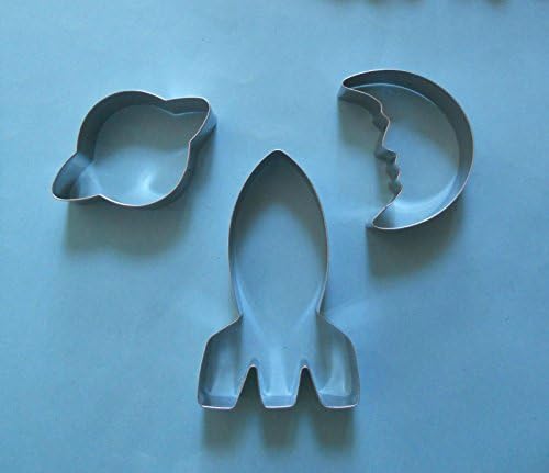 FAK Rocket Saturn Moon Party Baking Biscuit Pastry Steel Cookie Cutter