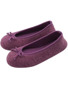 HomeTop Damen Balletthausschuhe aus Baumwolle und Gedächtnisschaum für Drinne