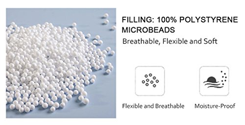 LANGRIA Nackenkissen 2-in-1 Transformable Microbeads Flugzeug Reisekissen Grau und Weiß - 8