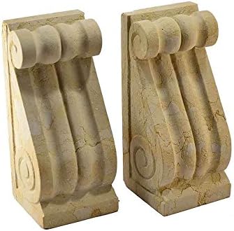 Pair of bookends in Real Marble Yellow Hand Sculpted