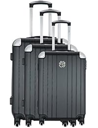 LES PTITES BOMBES Set de 3 trolleys rígidos BD-5937 Negro