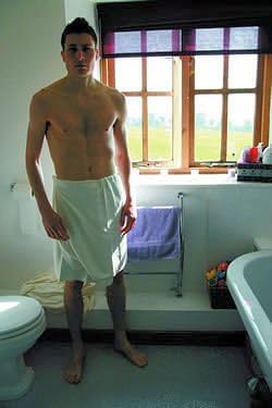 Green Bearbamboo men's luxurious shower/bath towel wrap (adjustable) - white