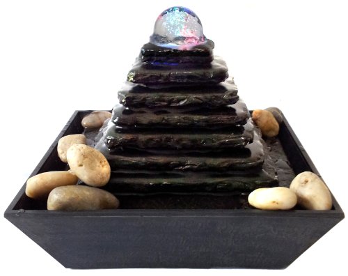 Zimmerbrunnen Feng Shui in Polyresin mit LEDs Pyramid - 2