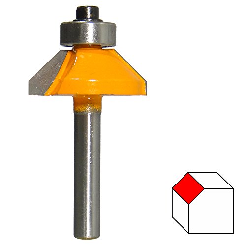 HM Fasenfräser 45° Ø 26,6 mm Schaft 6 mm Fasefräser mit Anlaufkugellager