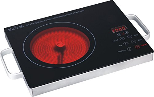 portabel Glaskeramik Kochfeld Infrarot Keramik Kochplatte Camping ceranfeld 2000 Watt