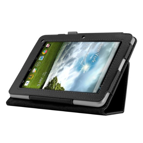 3in1 Set: kwmobile Hülle für Acer Iconia B1-710 / B1-711 – Tabletcover Slim Case Tablet Schutzhülle – Smart Cover Tabletcase Schwarz + Folie, kristallklar + Stylus, Schwarz - 2
