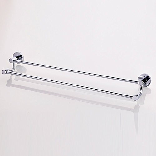 Spring Fever Badezimmer Double Handtuch Bars, Regal Rack zum Aufhängen Handtuch für Bad Aufbewahrung, edelstahl, chrom-Finish, edelstahl, silber, 80 cm - 5