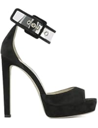 JIMMY CHOO MUJER MAYNER130SDX NEGRO GAMUZA ZAPATOS DE TACÓN