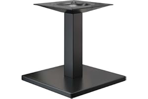 ‎GGMMÖBEL GGMMÖBEL Madrid | Tischgestell für Couchtisch | Tischbeine | Schwarz | Tischfüße | Bodenplatte: 45 x 45 cm | Säule: 6 cm | Gesamthöhe: 36 cm