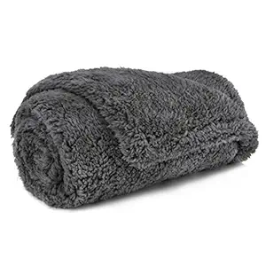 PetAmi Fluffy Waterproof Dog Blanket Fleece | Soft Warm Pet Fleece Throw for Small Dogs and Cats | Fuzzy Plush Sherpa Throw Furniture Protector Sofa Couch Bed (Grey, 24x32)
