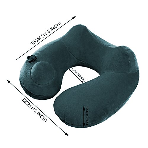 Aufblasbare Nackenkissen,IntimaTe WM Heart PVC Reisekissen Aufblasbar, Soft Nackenkissen, Travel Support Pillow Neck Pillow Kissen Für Den Flugzeug Schlafen Auto Eisenbahn (GRAY) - 2