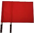 Stormflag 2 pcsSports Referee Flags with Pole Foam Handle Football Hand Flags Rugby Linesman Flags Referees Assistant Equipments Small Signal Flag Stainless Steel for Sports Competition(Red)