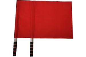 Stormflag 2 drapeaux d'arbitre poignée en mousse - Drapeaux de football, de rugby, pour arbitres, assistants, petits drapeaux en acier inoxydable pour compétition sportive（rouge）