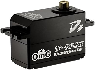 RCOMG D3-LP-BF15S High Speed High Voltage Aluminium alloy plating titanium Gear Full Aluminum Case Brushless Digital Servo for 1:10 Off Road Buggies and 1:10 Electric Off road Cars