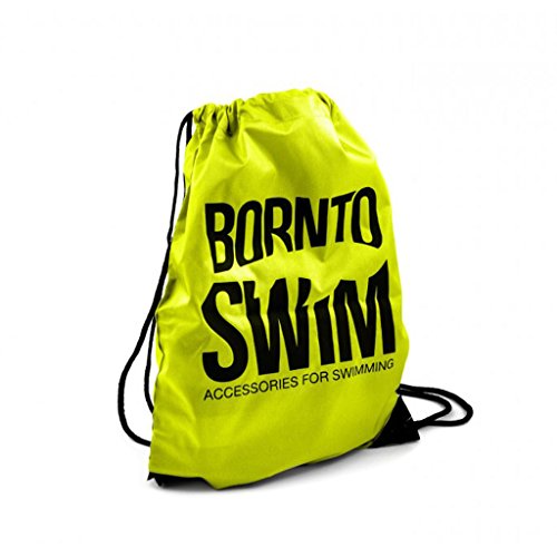 BornToSwim Turnbeutel Sporttasche Borsa sportiva, Unisex adulto, Gelb mit schwarzem Born To Swim logo, M