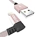 Produktbild iPhone Ladekabel Toways Lightning Kabel [Apple MFi zertifiziert] 90 Grad Winkel Stecker 0.15m Nylon USB Datenkabel für iPhone 7 / 7 Plus / 5 / iPhone 6 / iPhone SE / 6 / 6 Plus / 6s / 6s Plus / 5 / 5c / 5s, iPad Pro Air Air 2 mini2 mini3 4th Gen, iPod Nano 7th Gen, DJI Mavic Pro Drone, Power Bank - Rose Gold