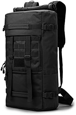 LongdaMilitary Tactical Backpack,Large Army Assault Pack Molle Bug Out Bag Backpacks Rucksack Daypack with Tactical Flag Patch(Black)