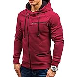Muium Herren Basic Kapuzenpullover Sweatjacke Reißverschluss Hoodie Sweatshirt