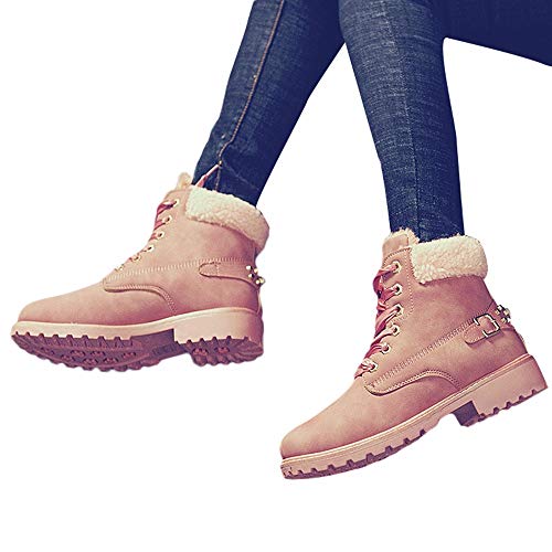 Preisvergleich Produktbild TianWlio Winter Schnee Aufladungen Damen Stiefel Stiefeletten Frauen Feste Schnürstiefel Beiläufige Stiefeletten Runde Zehe Schuhe