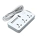 Produktbild TINGSU US 3 Stecker Verlängerungskabel 2m Kabel mit 6USB Buchse/Überspannungsschutz