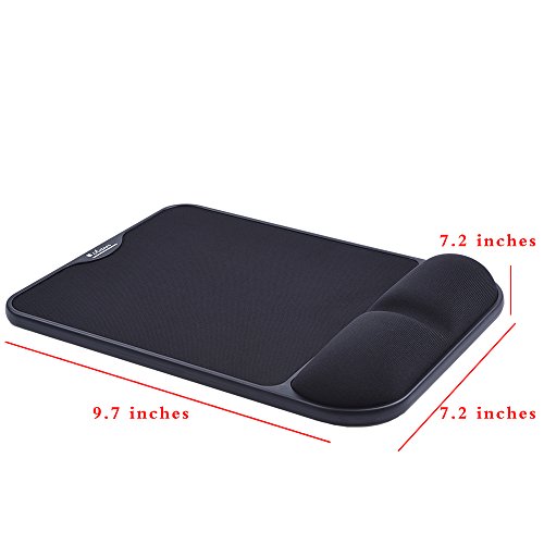 Antner Ergonomische Design Mauspad mit Gedächtnis Schaum Handgelenk Auflage Anti-Rutsch,schwarz - 2