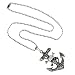 Men Style Silver Captain Skull Anchor With Long Chain Stainless Steel Anchor Necklace Pendent Necklace With Chain For Men And Boys RS.399.00