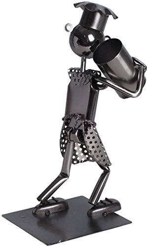 VENKON – Ausgefallener Flaschenständer / Weinflaschenhalter „Der Flaschenschlepper“ aus Metall – für dekorative Aufbewahrung Ihrer Wein-, Sekt- oder Saftflasche - 4